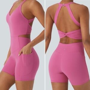 NWT Halara UltraSculpt Tummy Control Romper - Easy Peezy Edition shorts